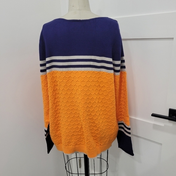 NWOT Women's Winter Colorblock Pullover Sweaters Round Neck Striped Size XXXL - Picture 4 of 9